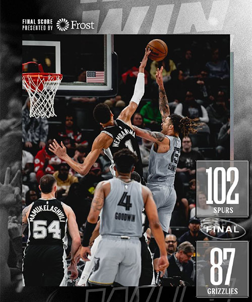 马刺 102 - 87 灰熊