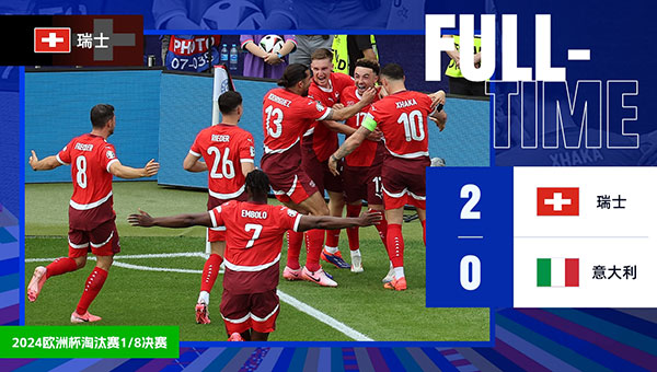 瑞士  2 - 0  意大利