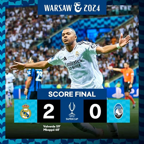 皇家马德里  2 - 0  亚特兰大