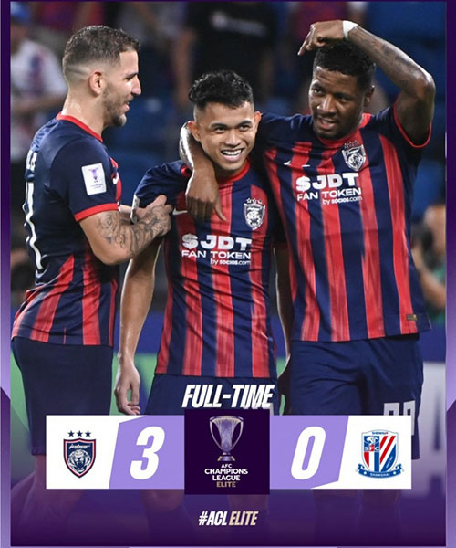柔佛新山 3 - 0 上海申花