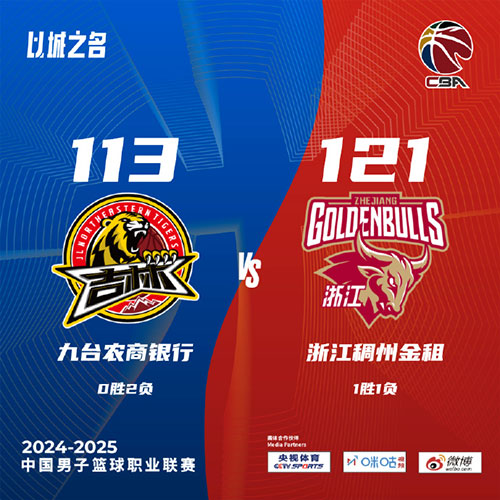 吉林 113 - 121 浙江