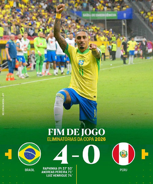 巴西 4 - 0 秘鲁