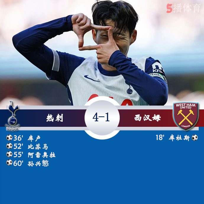 热刺 4 - 1 西汉姆
