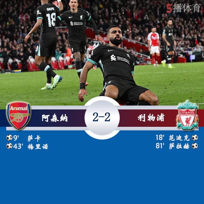阿森纳 2 - 2 利物浦